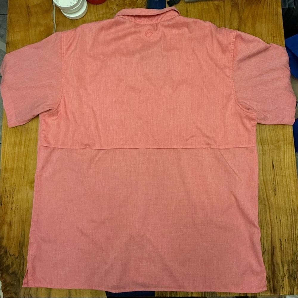 Magellan Fish Gear Button Down Shirt XL Coral Short Sleeve Fishing Outdoor Light - Picture 11 of 11